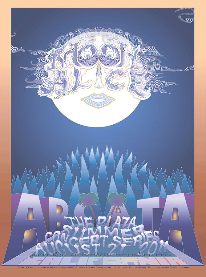 M403 › 8/21/11 Plaza Summer Concert Series, Arcata, CA poster by Lee Conklin