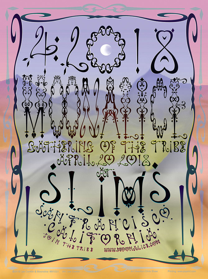M1031 › 4/20/18 420 Gathering of the Tribe at Slim’s, San Francisco, CA poster by Lee Conklin